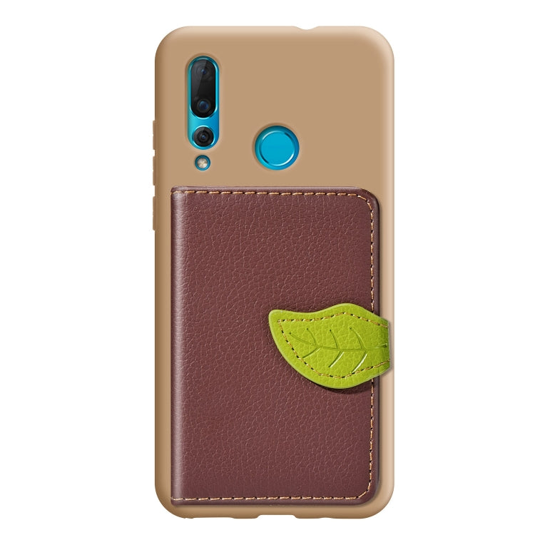 Litchi Pattern Card Bag Wallet Bracket + TPU Phone Case with Card Slot Wallet Bracket Function For Huawei Nove 4