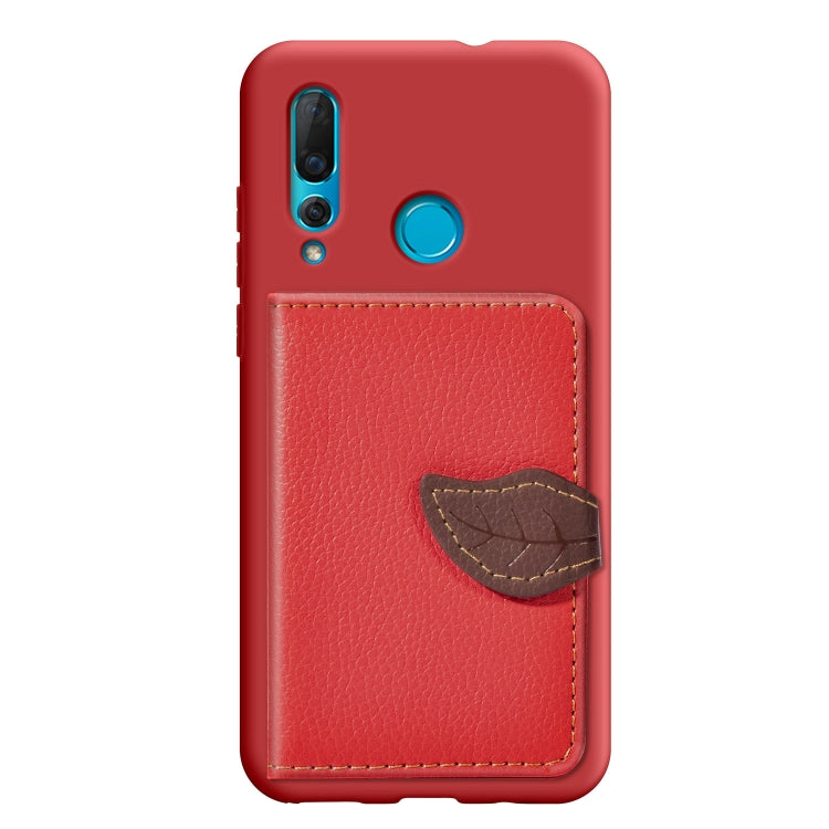 Litchi Pattern Card Bag Wallet Bracket + TPU Phone Case with Card Slot Wallet Bracket Function For Huawei Nove 4