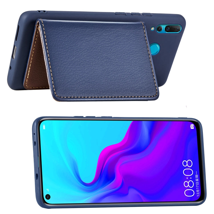 Litchi Pattern Card Bag Wallet Bracket + TPU Phone Case with Card Slot Wallet Bracket Function For Huawei Nove 4
