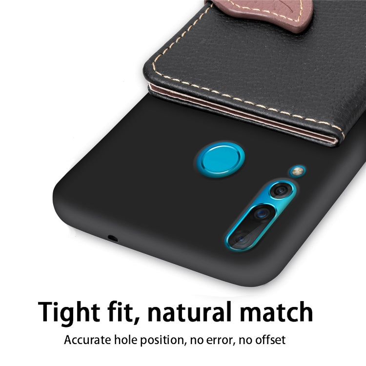 Litchi Pattern Card Bag Wallet Bracket + TPU Phone Case with Card Slot Wallet Bracket Function For Huawei Nove 4