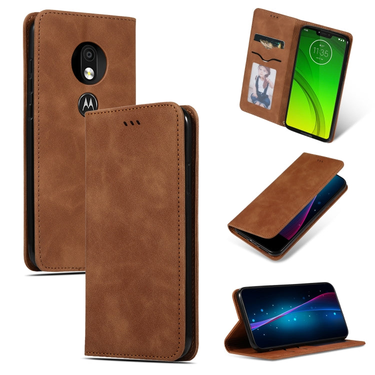 Retro Skin Feel Business Magnetic Horizontal Flip Leather Case for Moto G7 Power European version