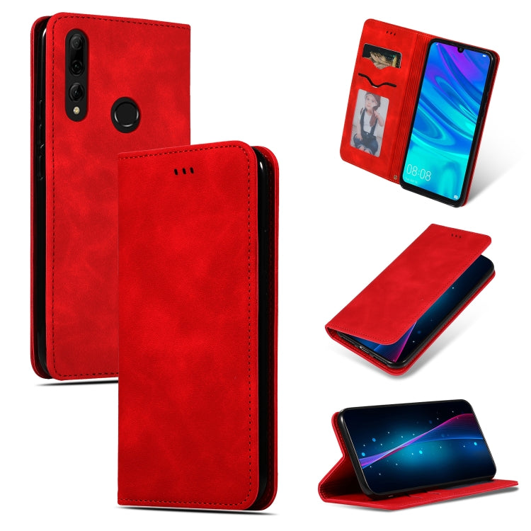 Retro Skin Feel Business Magnetic Horizontal Flip Leather Case for Huawei P Smart 2019 & P Smart Plus 2019