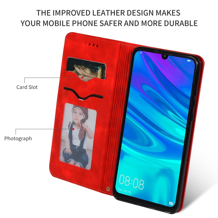Retro Skin Feel Business Magnetic Horizontal Flip Leather Case for Huawei P Smart 2019 & P Smart Plus 2019