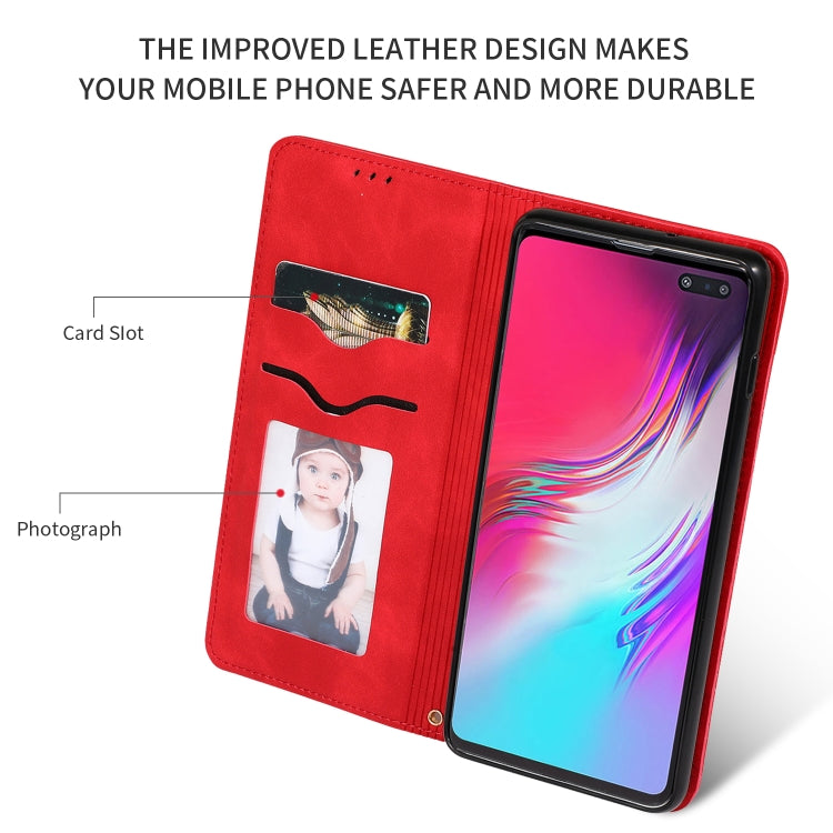 Retro Skin Feel Business Magnetic Horizontal Flip Leather Case for Galaxy S10 5G