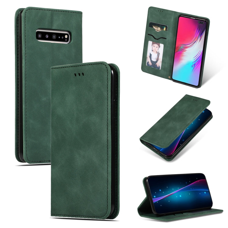 Retro Skin Feel Business Magnetic Horizontal Flip Leather Case for Galaxy S10 5G