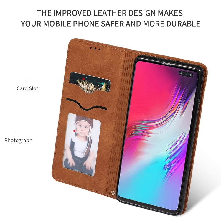 Retro Skin Feel Business Magnetic Horizontal Flip Leather Case for Galaxy S10 5G