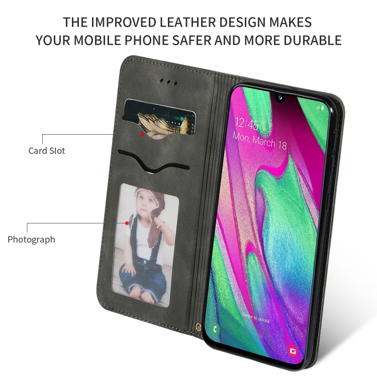 Retro Skin Feel Business Magnetic Horizontal Flip Leather Case for Galaxy A20E & A10E & A202F