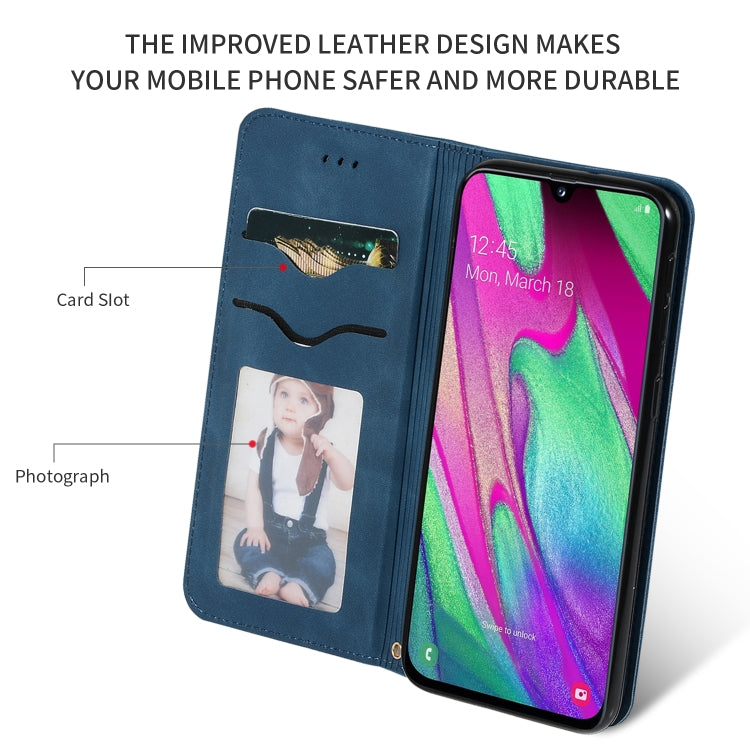 Retro Skin Feel Business Magnetic Horizontal Flip Leather Case for Galaxy A20E & A10E & A202F