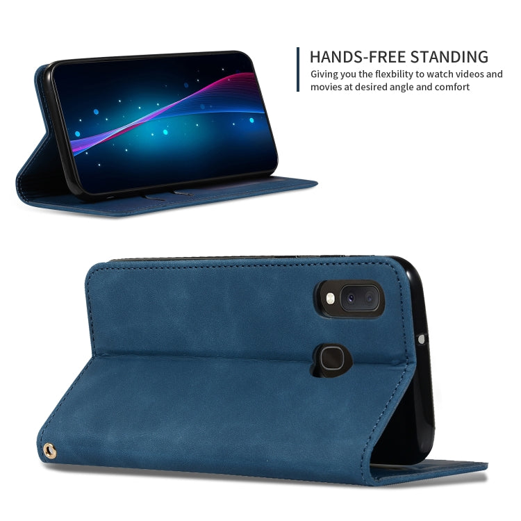 Retro Skin Feel Business Magnetic Horizontal Flip Leather Case for Galaxy A20E & A10E & A202F