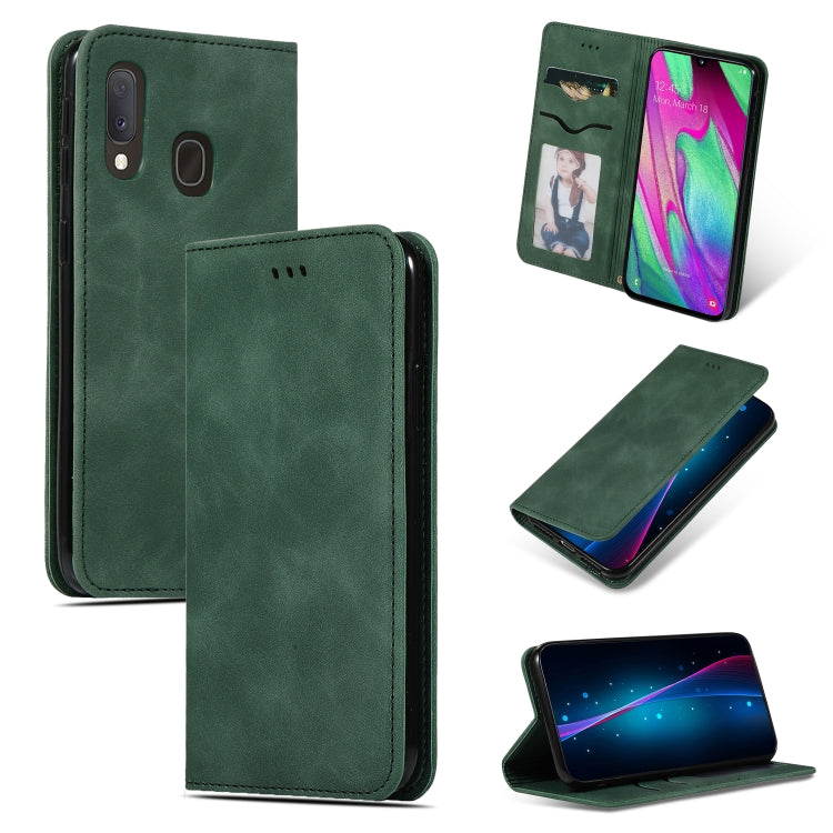 Retro Skin Feel Business Magnetic Horizontal Flip Leather Case for Galaxy A20E & A10E & A202F