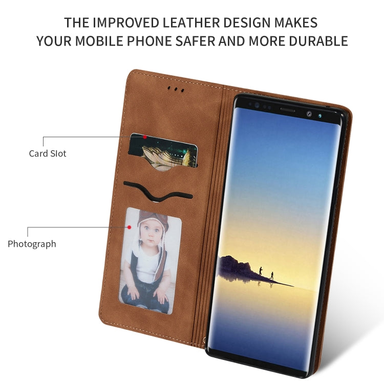 Retro Skin Feel Business Magnetic Horizontal Flip Leather Case for Galaxy NOTE 8