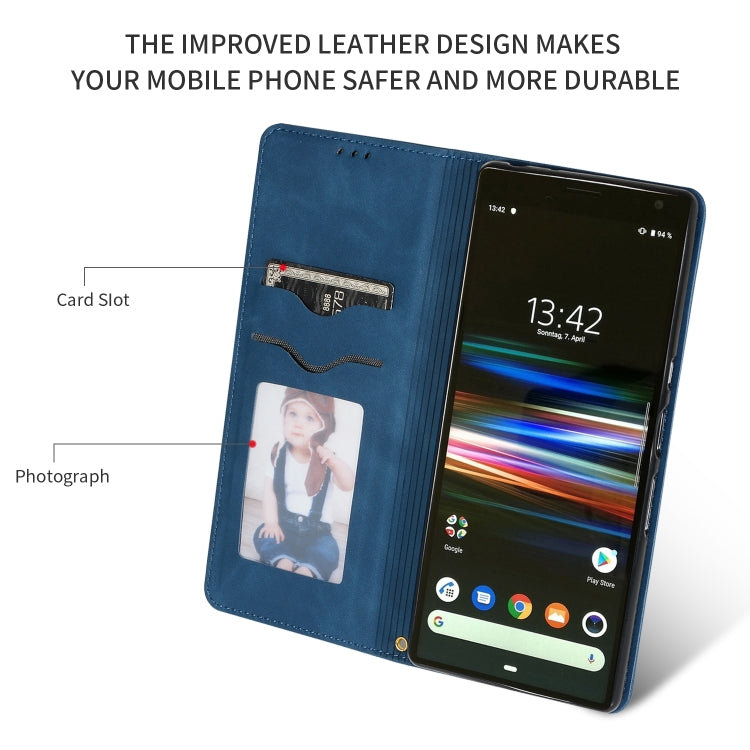 Retro Skin Feel Business Magnetic Horizontal Flip Leather Case for Sony Xperia 10 & Sony Xperia XA3