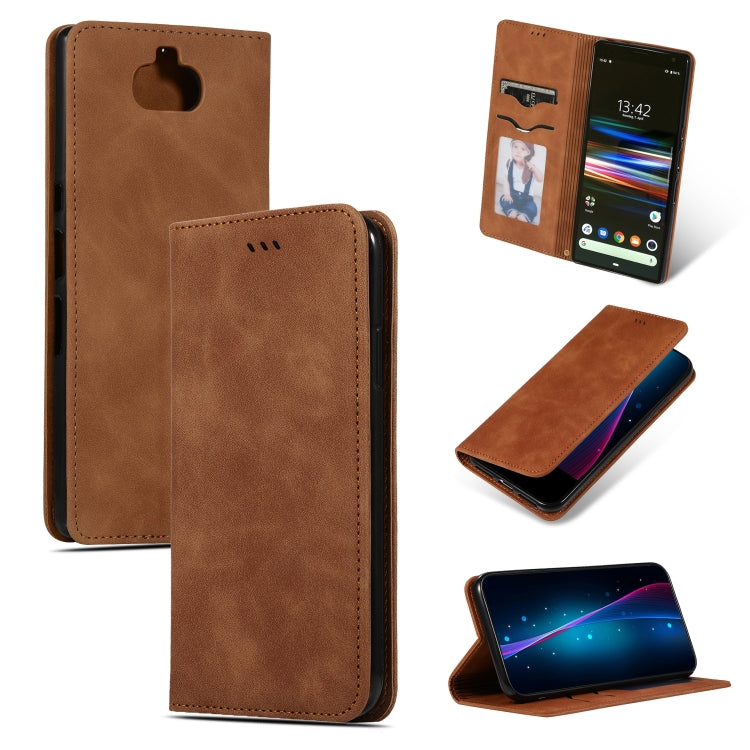 Retro Skin Feel Business Magnetic Horizontal Flip Leather Case for Sony Xperia 10 & Sony Xperia XA3