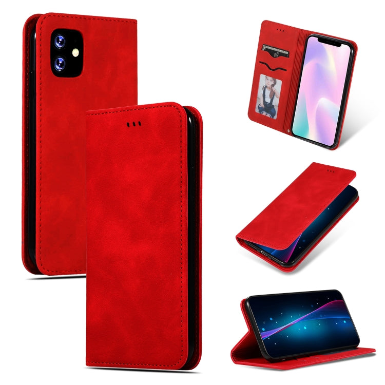 For iPhone 11 Retro Skin Feel Business Magnetic Horizontal Flip Leather Case