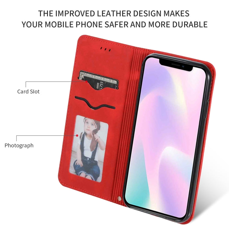 For iPhone 11 Retro Skin Feel Business Magnetic Horizontal Flip Leather Case