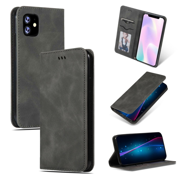 For iPhone 11 Retro Skin Feel Business Magnetic Horizontal Flip Leather Case