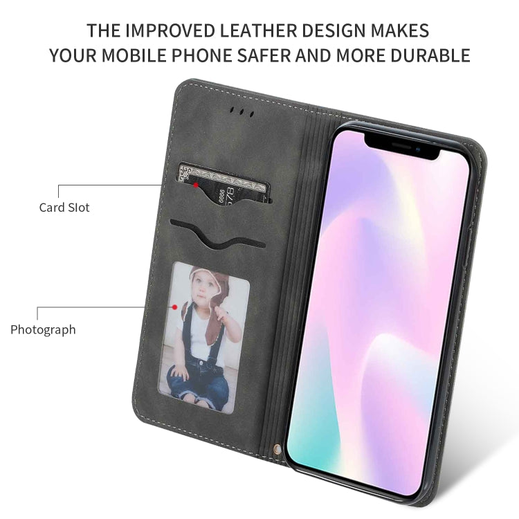 For iPhone 11 Retro Skin Feel Business Magnetic Horizontal Flip Leather Case