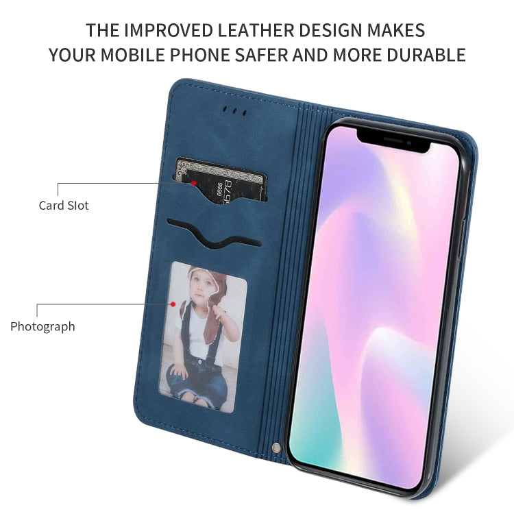 For iPhone 11 Retro Skin Feel Business Magnetic Horizontal Flip Leather Case