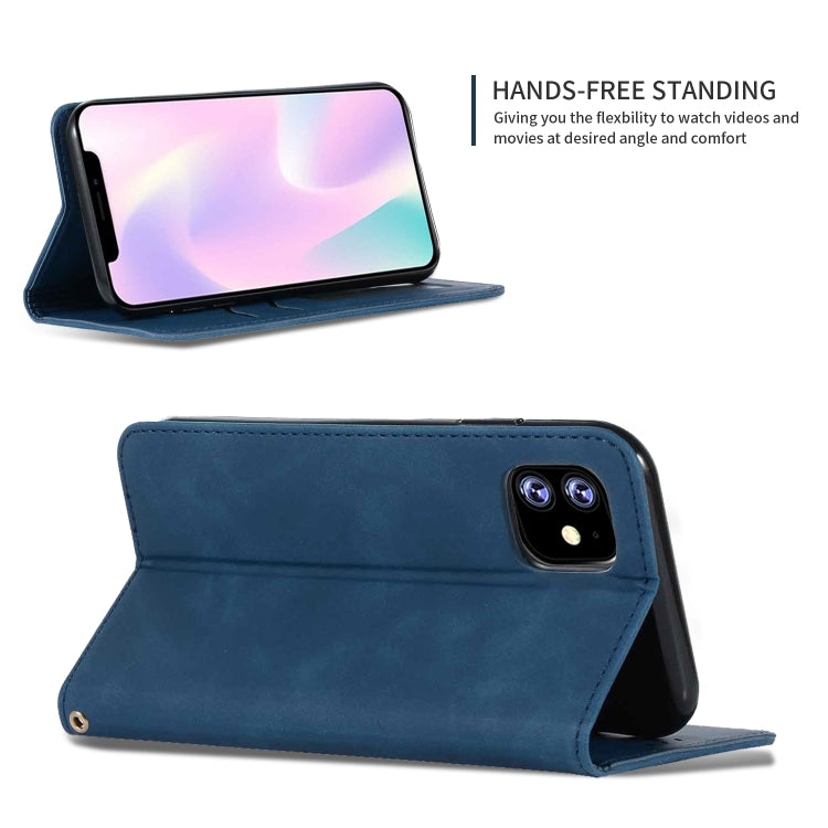 For iPhone 11 Retro Skin Feel Business Magnetic Horizontal Flip Leather Case