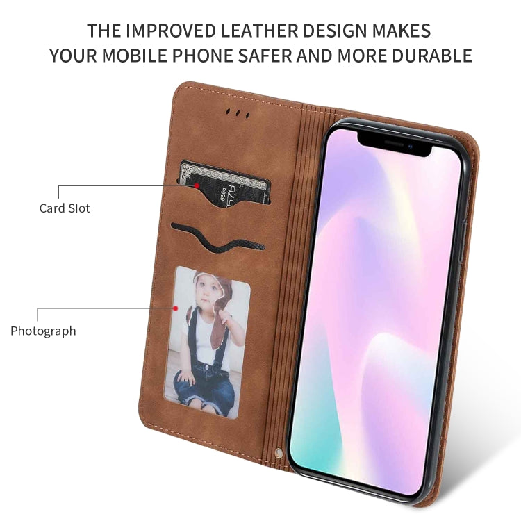 For iPhone 11 Retro Skin Feel Business Magnetic Horizontal Flip Leather Case