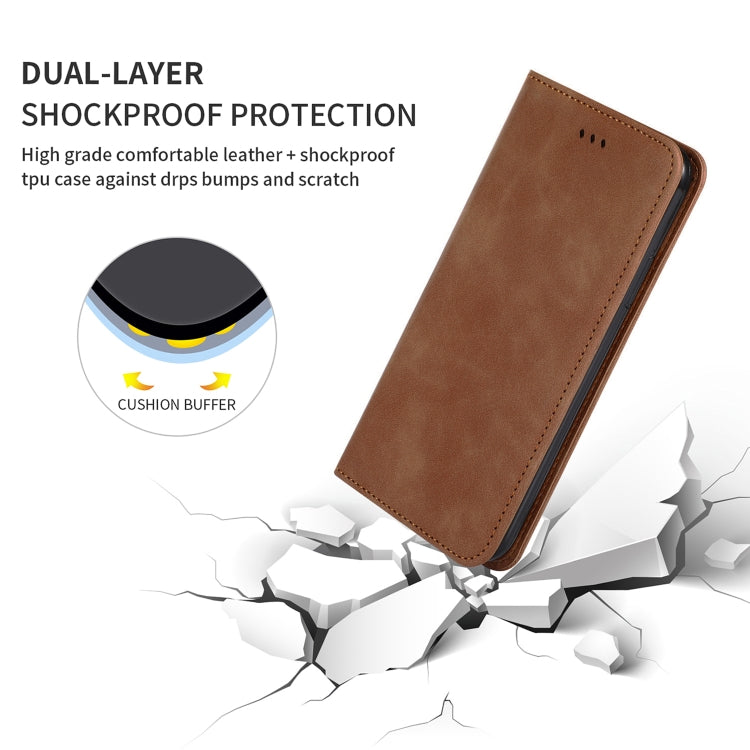 For iPhone 11 Retro Skin Feel Business Magnetic Horizontal Flip Leather Case