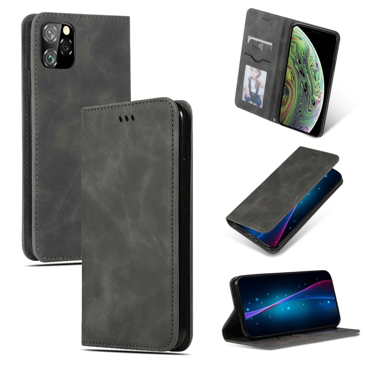 For iPhone 11 Pro Max Retro Skin Feel Business Magnetic Horizontal Flip Leather Case