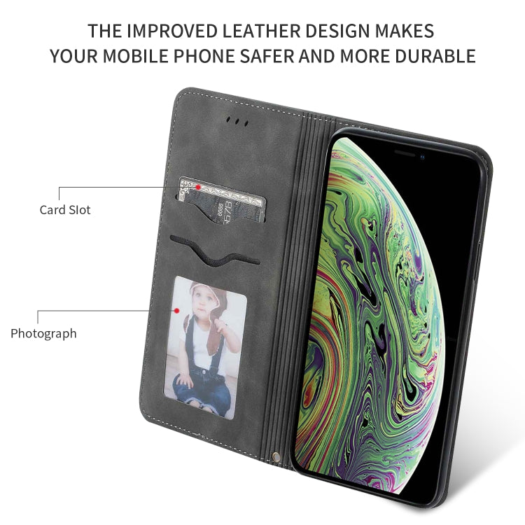 For iPhone 11 Pro Max Retro Skin Feel Business Magnetic Horizontal Flip Leather Case