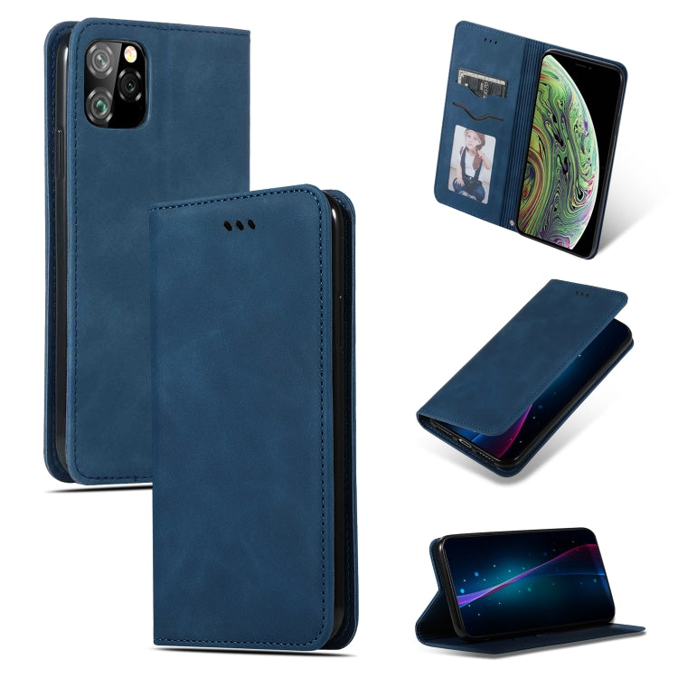 For iPhone 11 Pro Max Retro Skin Feel Business Magnetic Horizontal Flip Leather Case