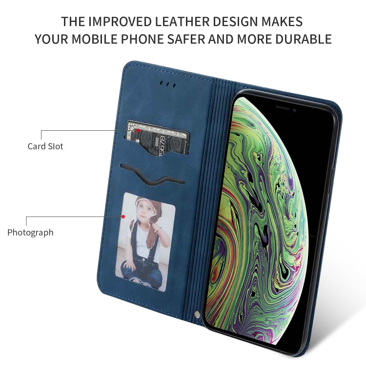 For iPhone 11 Pro Max Retro Skin Feel Business Magnetic Horizontal Flip Leather Case
