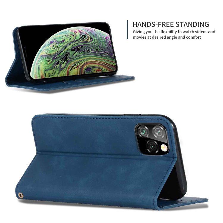 For iPhone 11 Pro Max Retro Skin Feel Business Magnetic Horizontal Flip Leather Case