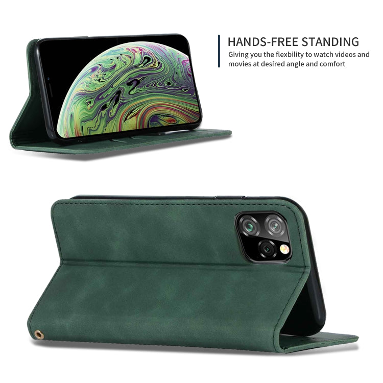 For iPhone 11 Pro Max Retro Skin Feel Business Magnetic Horizontal Flip Leather Case