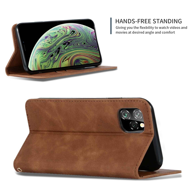 For iPhone 11 Pro Max Retro Skin Feel Business Magnetic Horizontal Flip Leather Case