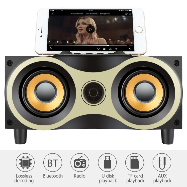 X6 Portable Wooden Wireless Speaker Subwoofer Stereo Radio FM Desktop Bluetooth Speakers