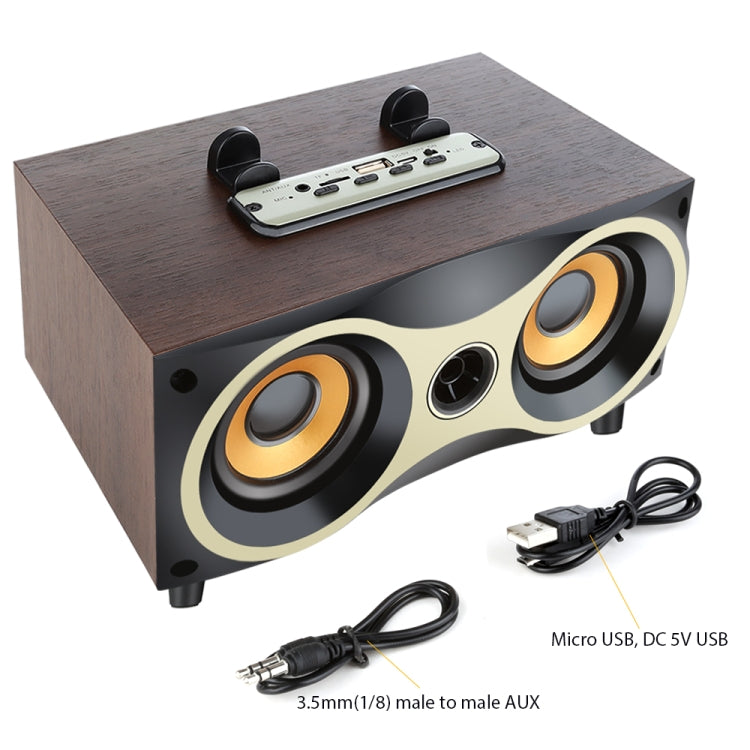 X6 Portable Wooden Wireless Speaker Subwoofer Stereo Radio FM Desktop Bluetooth Speakers