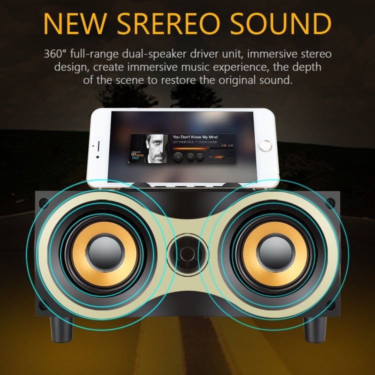 X6 Portable Wooden Wireless Speaker Subwoofer Stereo Radio FM Desktop Bluetooth Speakers