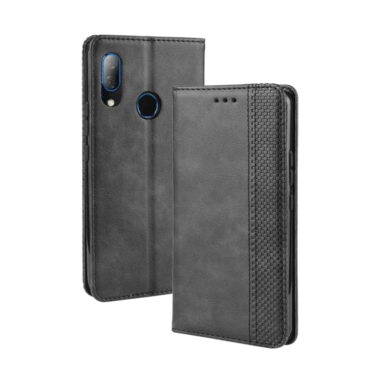 Magnetic Buckle Retro Crazy Horse Texture Horizontal Flip Leather Case for HTC U19E , with Holder & Card Slots & Photo Frame
