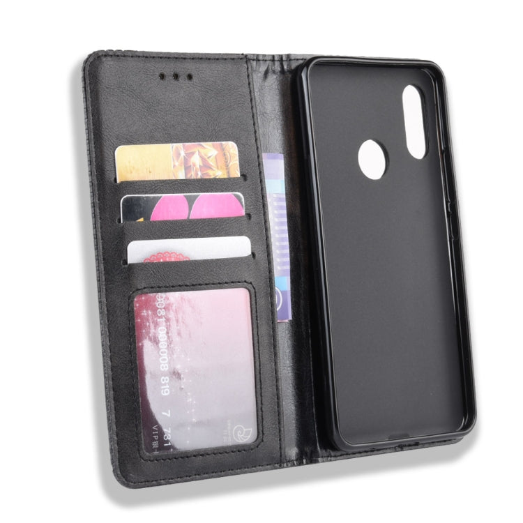 Magnetic Buckle Retro Crazy Horse Texture Horizontal Flip Leather Case for HTC U19E , with Holder & Card Slots & Photo Frame