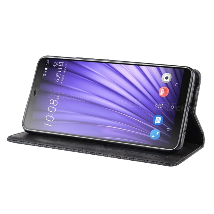 Magnetic Buckle Retro Crazy Horse Texture Horizontal Flip Leather Case for HTC U19E , with Holder & Card Slots & Photo Frame