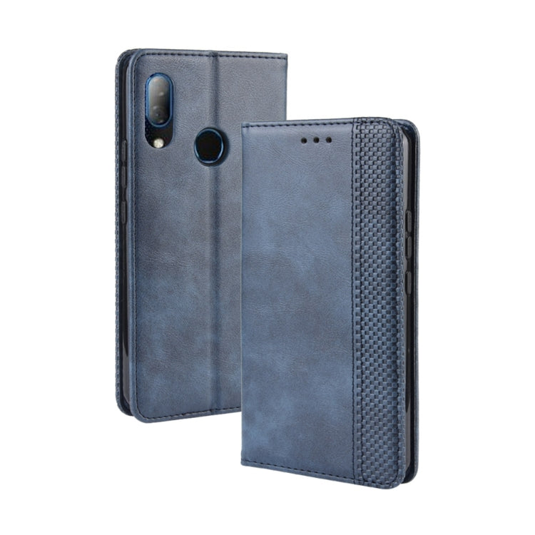 Magnetic Buckle Retro Crazy Horse Texture Horizontal Flip Leather Case for HTC U19E , with Holder & Card Slots & Photo Frame