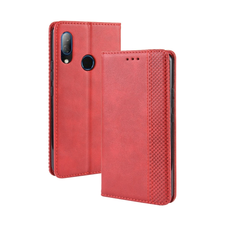 Magnetic Buckle Retro Crazy Horse Texture Horizontal Flip Leather Case for HTC U19E , with Holder & Card Slots & Photo Frame