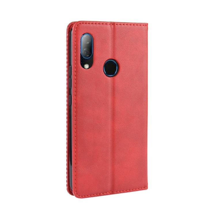 Magnetic Buckle Retro Crazy Horse Texture Horizontal Flip Leather Case for HTC U19E , with Holder & Card Slots & Photo Frame