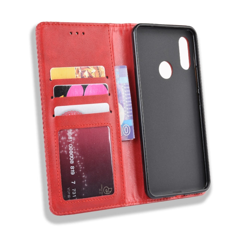 Magnetic Buckle Retro Crazy Horse Texture Horizontal Flip Leather Case for HTC U19E , with Holder & Card Slots & Photo Frame