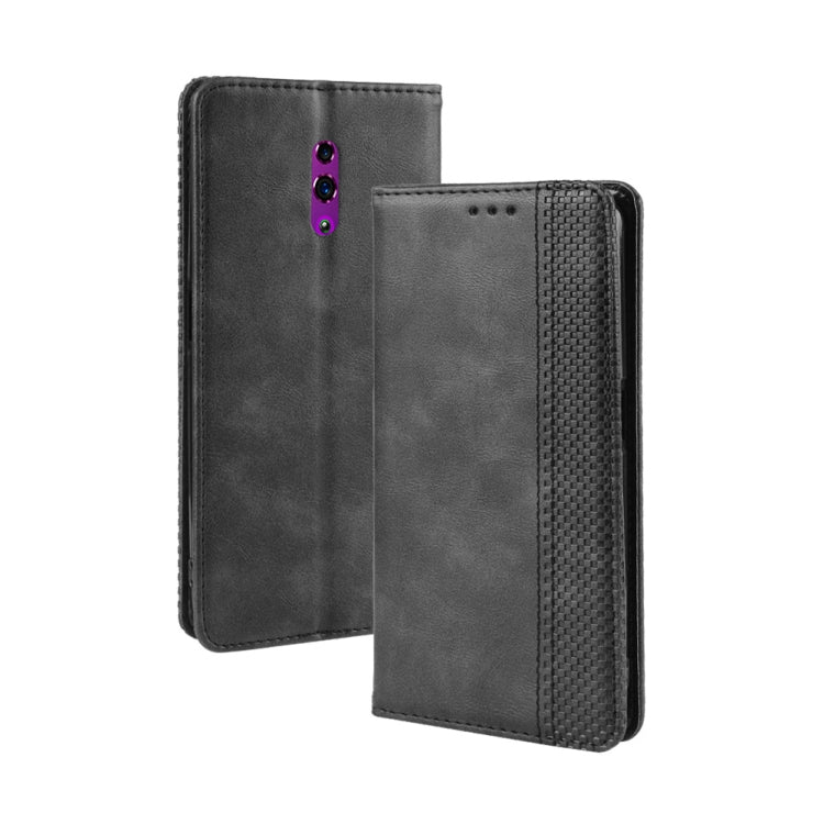 Magnetic Buckle Retro Crazy Horse Texture Horizontal Flip Leather Case for OPPO Reno , with Holder & Card Slots & Photo Frame