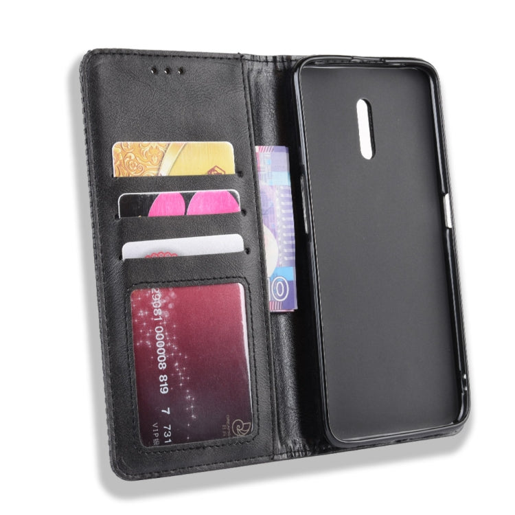 Magnetic Buckle Retro Crazy Horse Texture Horizontal Flip Leather Case for OPPO Reno , with Holder & Card Slots & Photo Frame