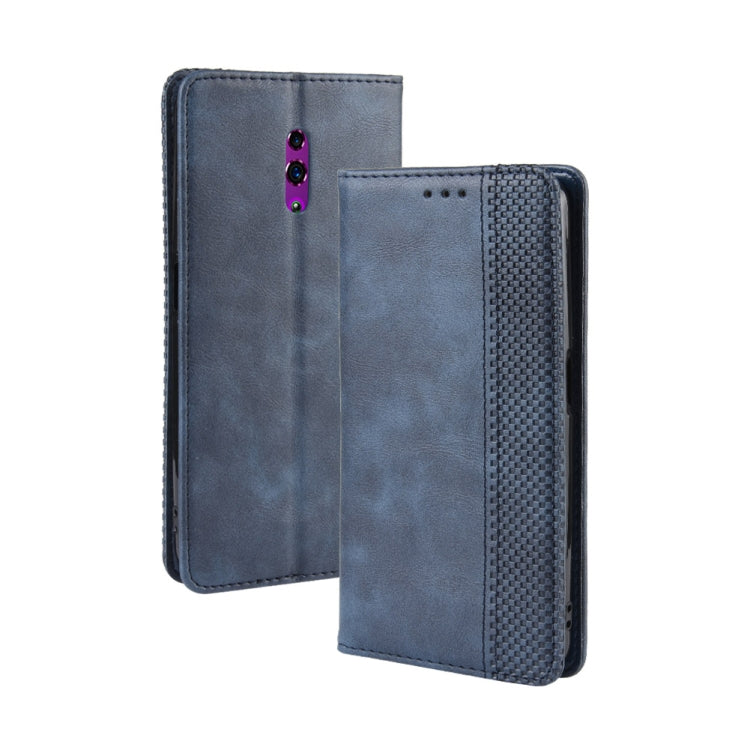 Magnetic Buckle Retro Crazy Horse Texture Horizontal Flip Leather Case for OPPO Reno , with Holder & Card Slots & Photo Frame