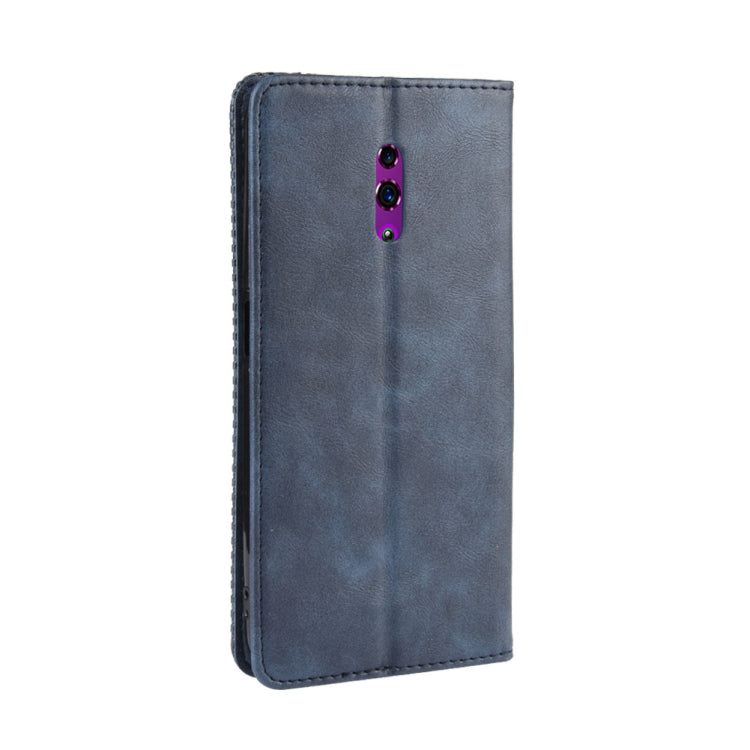 Magnetic Buckle Retro Crazy Horse Texture Horizontal Flip Leather Case for OPPO Reno , with Holder & Card Slots & Photo Frame