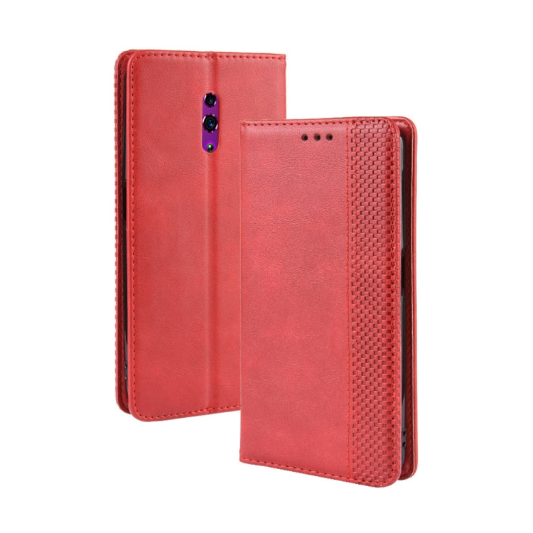 Magnetic Buckle Retro Crazy Horse Texture Horizontal Flip Leather Case for OPPO Reno , with Holder & Card Slots & Photo Frame