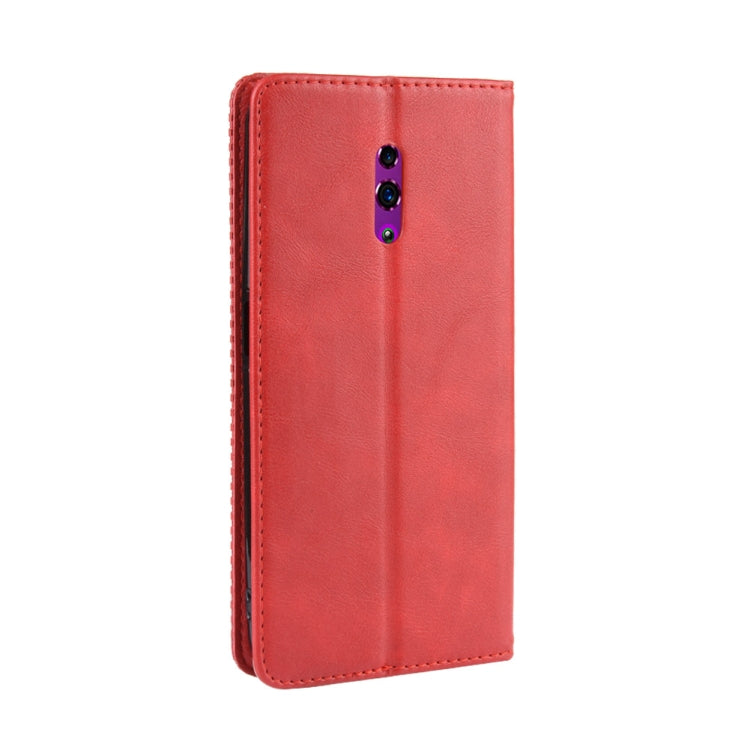Magnetic Buckle Retro Crazy Horse Texture Horizontal Flip Leather Case for OPPO Reno , with Holder & Card Slots & Photo Frame