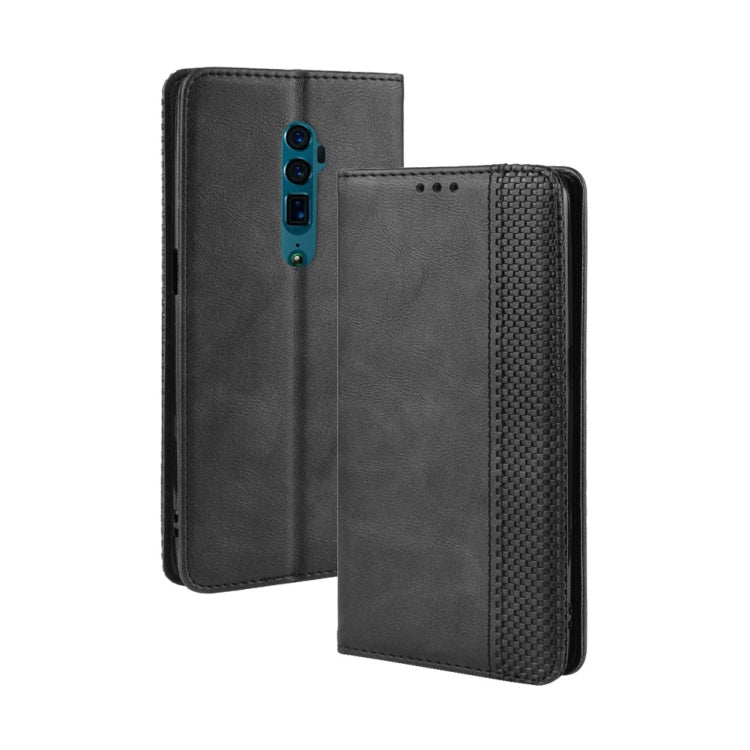 Magnetic Buckle Retro Crazy Horse Texture Horizontal Flip Leather Case for OPPO Reno 10x Zoom / Reno 5G , with Holder & Card Slots & Photo Frame