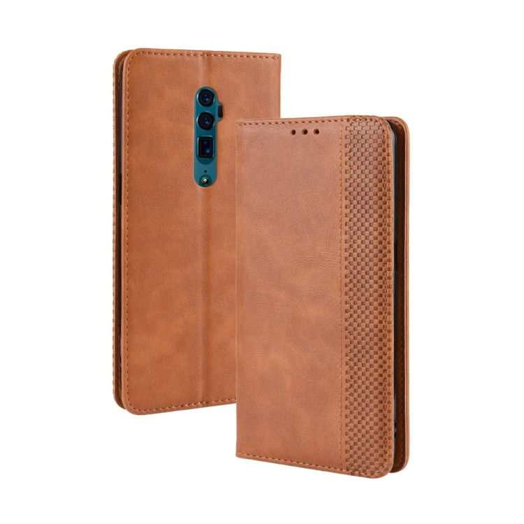 Magnetic Buckle Retro Crazy Horse Texture Horizontal Flip Leather Case for OPPO Reno 10x Zoom / Reno 5G , with Holder & Card Slots & Photo Frame